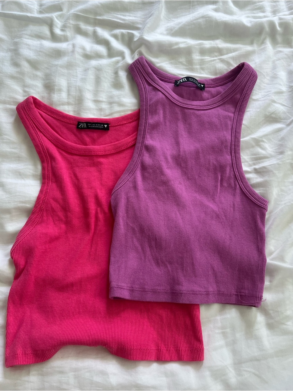 Zara Ribbed Tank Tops in Hot Pink and Lilac
